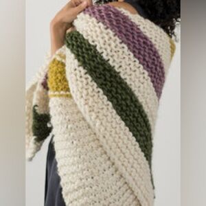 NWT Nicole Miller Artelier Decorative Knit Throw Blanket Colorblock Winter Cozy